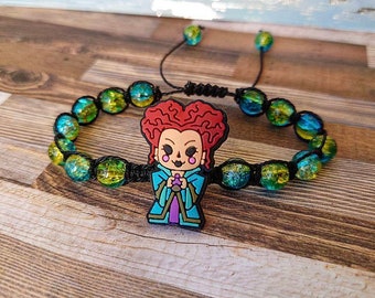 Winifred Sanderson Croc Charm Bracelet, Hocus Pocus Jewelry, Halloween bracelet, Disney Villains, Witch Bracelet