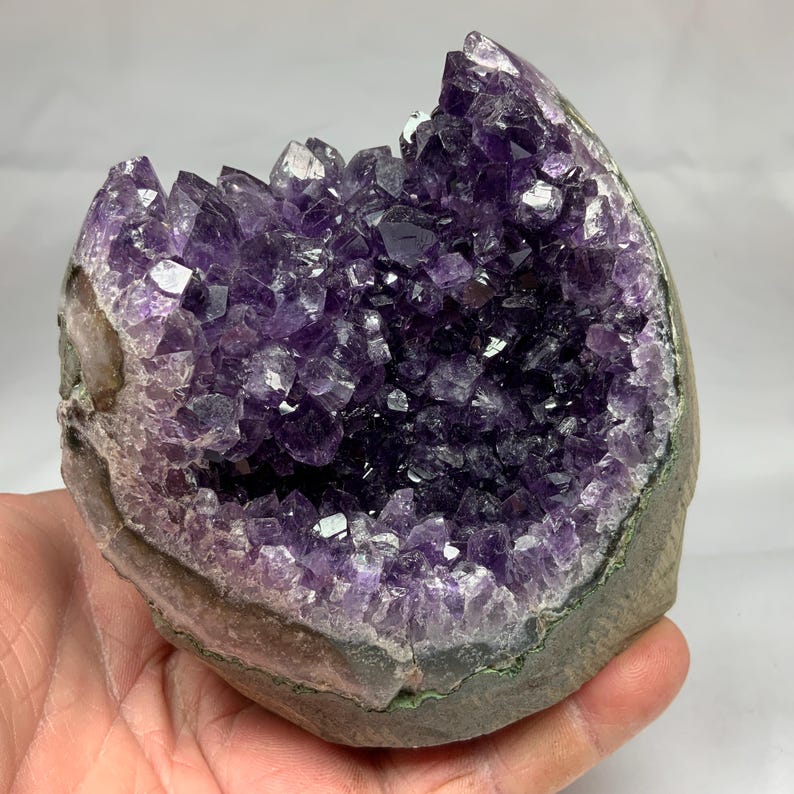 Amethyst Geode: Polished Edge Druzy Crystal Cluster 3 Lb - Etsy