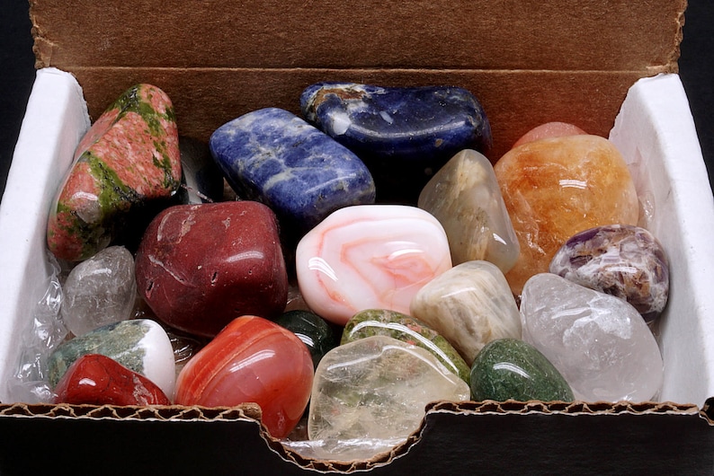 1//2 Lb Lots Tumbled Natural Colored Fluorite Stones Polished Minerals
