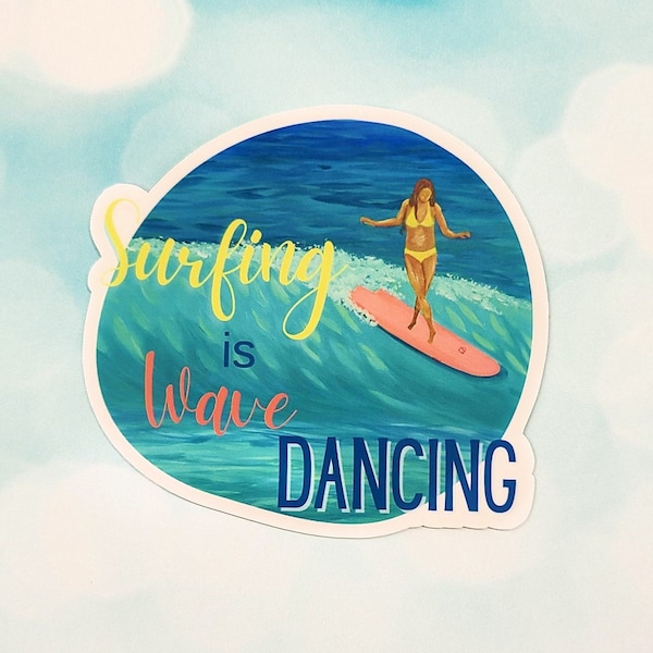 Surfer Girl Sticker Etsy