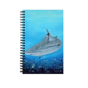 Black Tip Shark Journal | Spiral Notebook | Dotted Grid and Lined