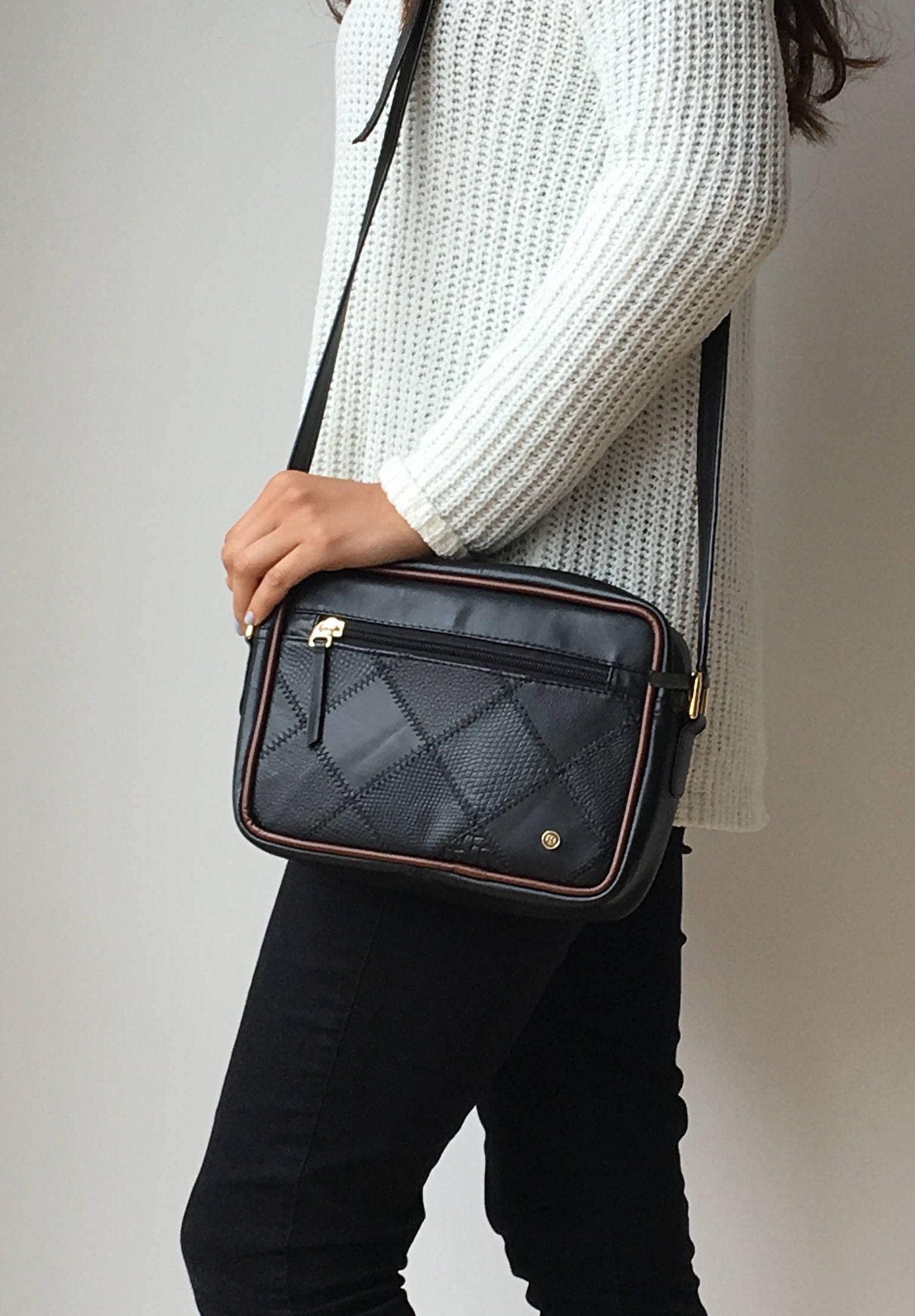 Colombian Handmade Leather Handbag for Women black crossbody Etsy