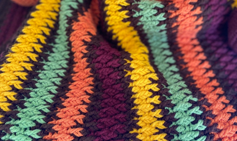 Autumn Alpine Throw Crochet PDF Pattern image 5