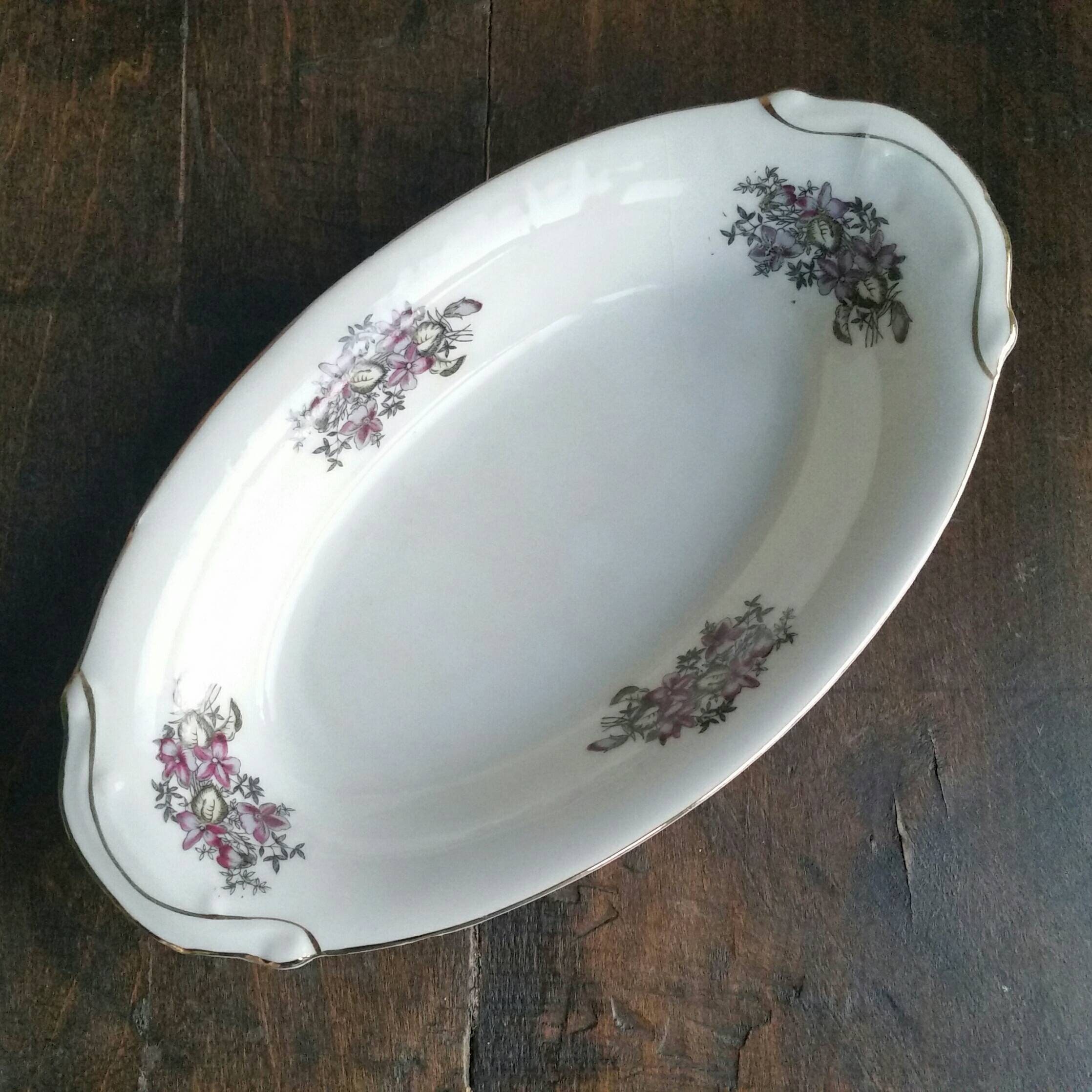 Noritake 紫の縁取り 平皿　1950−1960年代 Noritake 紫の縁取り 平皿 1950−1960年代 Noritake china japan