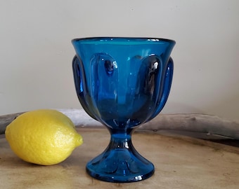 Vintage Viking Glass Epic Blue Six Petal Candy Dish - No Lid