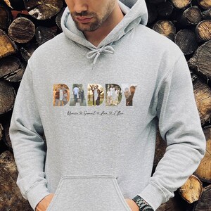 Father's Day Hoodie, Custom Dad Hoodie, Father Photo Hoodie, Father's Day Gift, Father Gift, Gift For Dad, Birthday Gift for Him, Dad Gift image 1