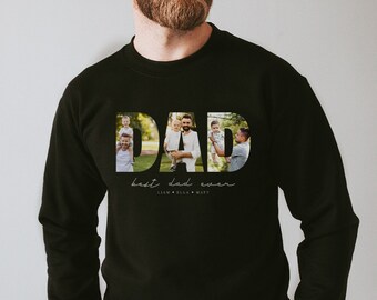 Father's Day Sweatshirt, Custom Dad Sweatshirt, Father Photo Sweatshirt, Father's Day Gift, Father Gift, Gift For Dad, Birthday Gift for Him