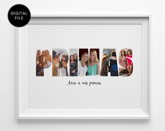 Primas Photo Collage, Cousins Picture Collage, Cousin Gifts, Cousins Make The Best Friends, Gift Ideas, Unique Gift, PRINTABLE FILE