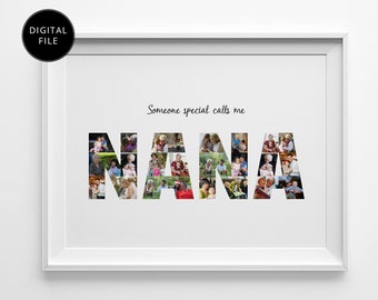 Collage fotografico Nana personalizzato, Collage fotografico personalizzato, Collage personalizzato, Regalo per la nonna, Regalo per la festa della mamma, Regalo di compleanno, File digitale