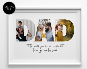 Personalized DAD Photo Collage, Printable Custom Fathers Day Gifts, Personalized Gift For Dad, Christmas Gift For Dad, Dad Gifts, Photo Gift