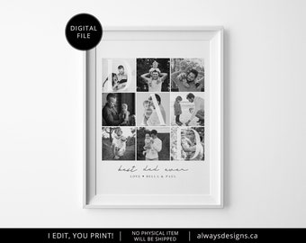 Printable Dad Photo Art, Father's Day Gift, Dad Gift, Gift For Dad, Dad Photo Gift