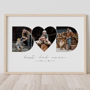 Personalized DAD Photo Collage Canva Template, Editable Dad Gift from Kids, Custom First Time Dad Gift for Father's Day, Dad Birthday Gift