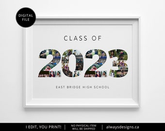 Graduation Collage, Class of 2023, Custom Photo Collage, Grad Gift, College Graduation, Graduation Printable, Graduation Ideas, Digital File