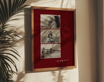 Printable How Lucky Are We Couple or Family Photos Wall Art Canva Template