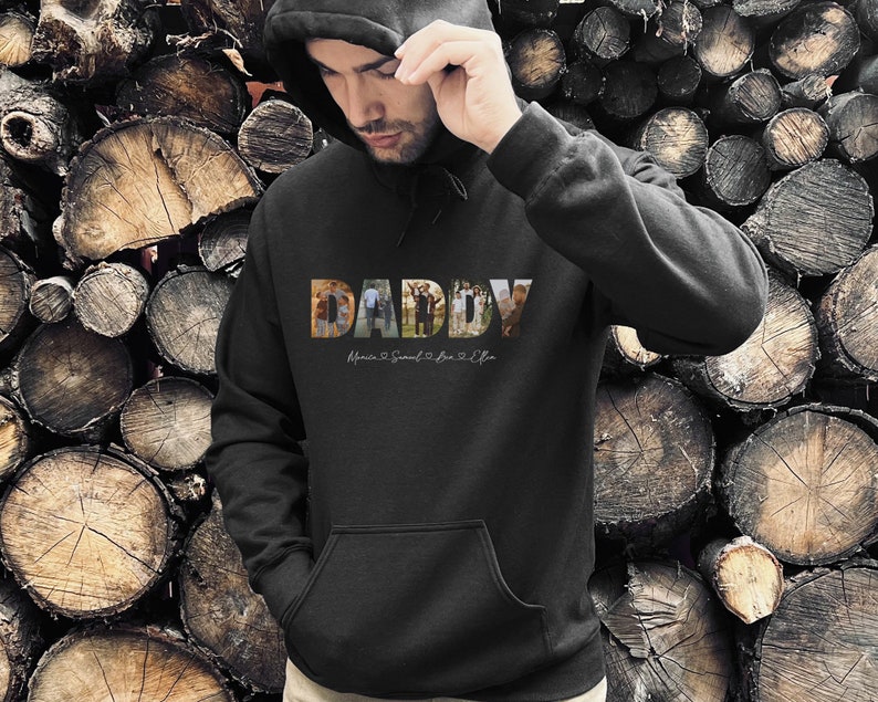 Father's Day Hoodie, Custom Dad Hoodie, Father Photo Hoodie, Father's Day Gift, Father Gift, Gift For Dad, Birthday Gift for Him, Dad Gift image 3