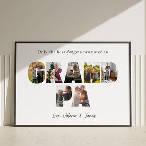 Plantilla de Canva para collage de fotos de abuelos, regalo personalizado para el abuelo de parte de sus nietos, regalo DIY para el Día del Padre de parte de sus nietos.