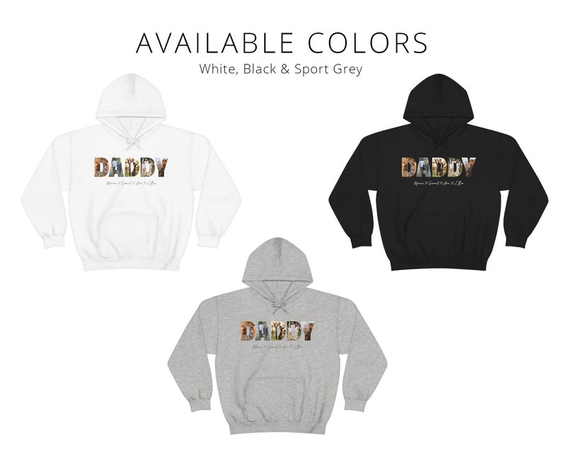 Father's Day Hoodie, Custom Dad Hoodie, Father Photo Hoodie, Father's Day Gift, Father Gift, Gift For Dad, Birthday Gift for Him, Dad Gift image 4