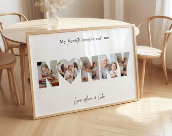 Custom Nanny Photo Collage Canva Template, Personalized Gift for Grandma from Grandkids, DIY Mothers Day Present from Grandchildren