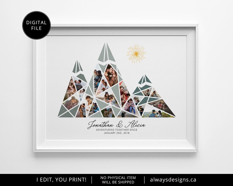 Mountain Photo Collage Adventuring Together Personalized Etsy