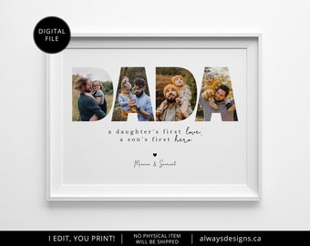 Printable DADA Photo Collage Birthday Gift for Dad