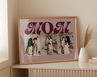 Personalized Retro Mom Photo Collage Canva Template, DIY Mothers Day Gift, Editable Birthday Gift For Mom, First Time Mom Gift from Kids
