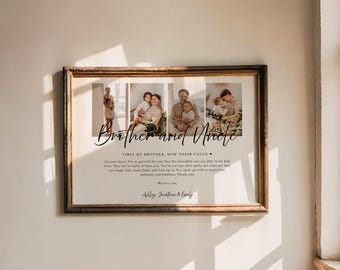 Personalized First Brother Now Uncle Photo Collage Canva Template, DIY Uncle Gift from Niece Nephew, Uncle Gift for Brother from Nibling