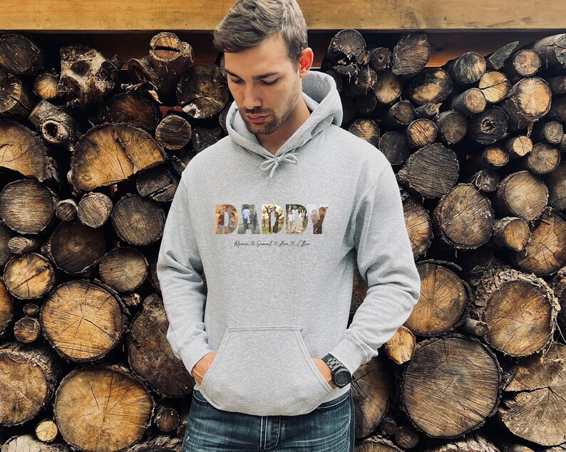 Father's Day Hoodie, Custom Dad Hoodie, Father Photo Hoodie, Father's Day Gift, Father Gift, Gift For Dad, Birthday Gift for Him, Dad Gift image 1