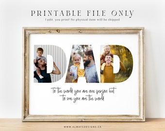 Personalized Printable Dad Photo Collage, Customized Father's Gift, Personalized Gift for Dad, First Father's Day Gift, Dad Gift from Son
