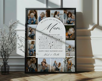 Reasons We Love You Mum Photo Grid Canva Template, DIY Mothers Day Gift, Personalized Editable Birthday Gift For First Time Mum from Kids