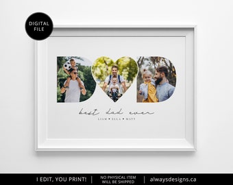 Personalized DAD Photo Collage with Heart