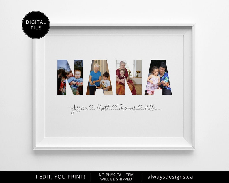 Custom Nana Photo Collage Personalized Photo Collage Custom Etsy Canada