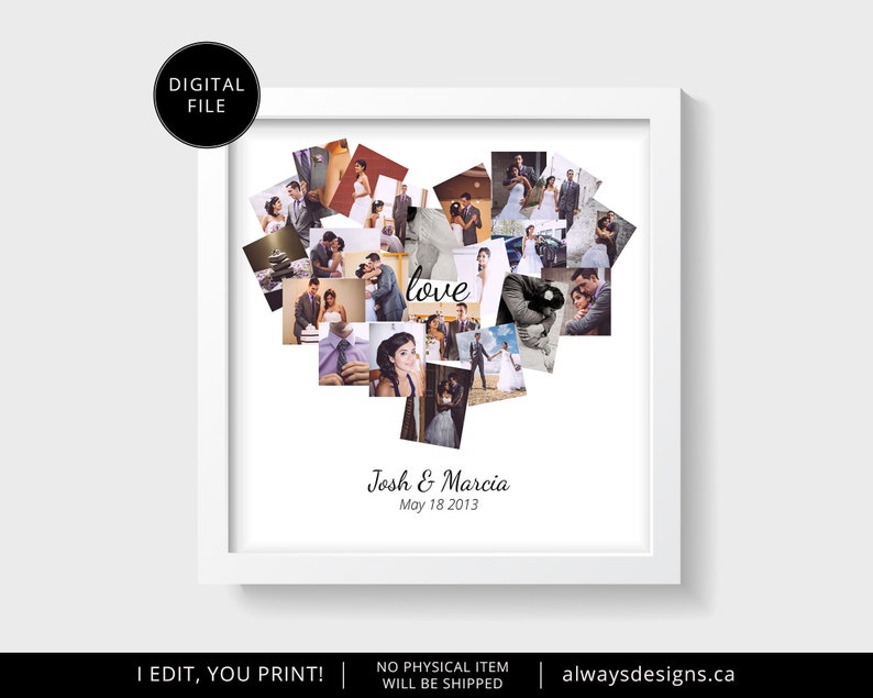 personalised heart photo collage personalised heart photo collage