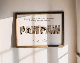 Modelo de colagem de fotos personalizada para vovô no Canva, presente personalizado para o vovô dos netos, presente de Dia dos Pais feito à mão pelos netos