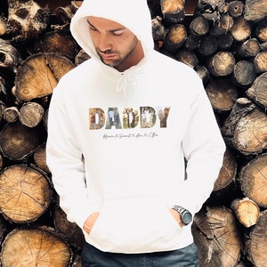 Father's Day Hoodie, Custom Dad Hoodie, Father Photo Hoodie, Father's Day Gift, Father Gift, Gift For Dad, Birthday Gift for Him, Dad Gift image 2