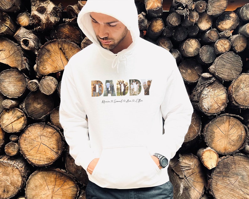 Father's Day Hoodie, Custom Dad Hoodie, Father Photo Hoodie, Father's Day Gift, Father Gift, Gift For Dad, Birthday Gift for Him, Dad Gift image 2