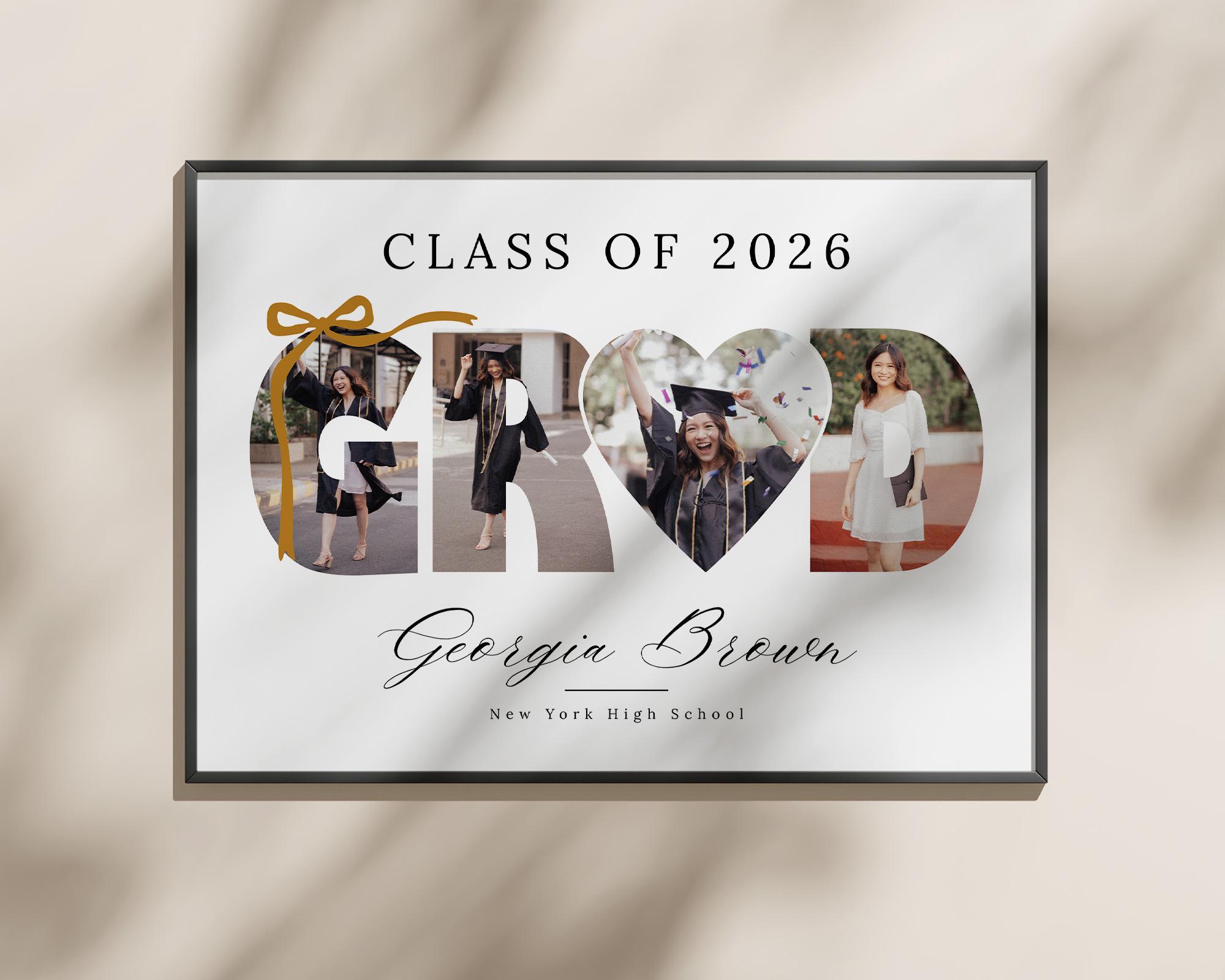 Graduation Photo Collage Canva Template, Personalized Class of 2026 ...