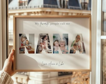 Custom Nana Photo Collage Canva Template, Personalized Gift For Grandma, DIY Mothers Day Present, First Time Grandma Christmas Keepsake
