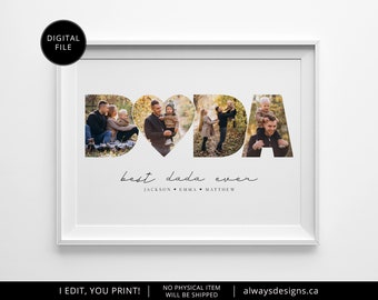 Printable DADA Photo Collage, Father's Day Gift, Dad Gift, Dad Photo Gift, Dad Collage, Father Gift, Birthday Gift for Dad, Christmas Gift