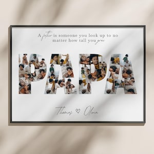 PAPA Photo Collage Canva Template, Printable Gift for Fathers Day, DIY Personalized Dad Gift from Kids, Grandpa Gift from Grandchildren