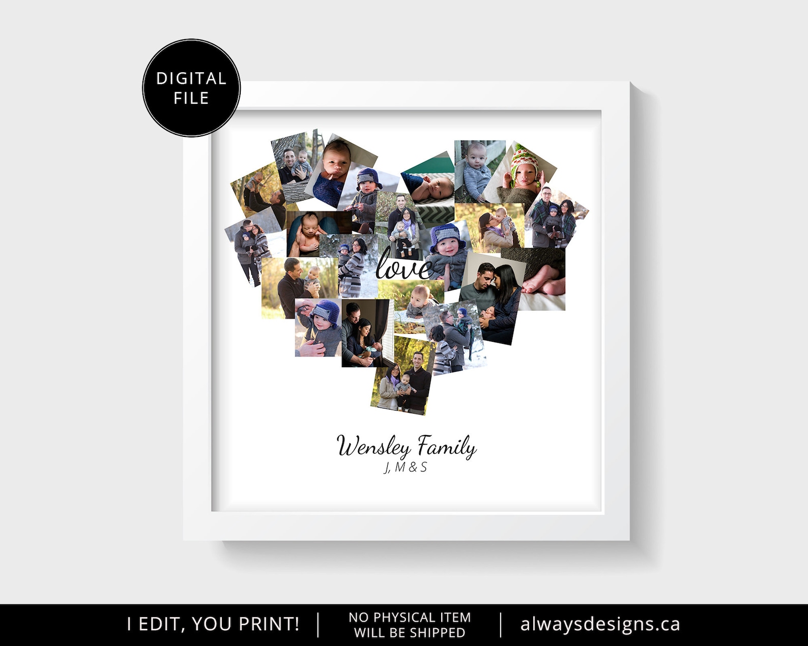 personalised heart photo collage personalised heart photo collage