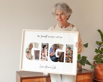 Personalized Gigi Photo Collage Canva Template, DIY Gift For Grandma, Mothers Day Present, Christmas Birthday Family Keepsake