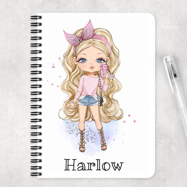 Personalised Girls Notebook, Birthday Gift Idea, Stationary, Sassy Girl Notepad