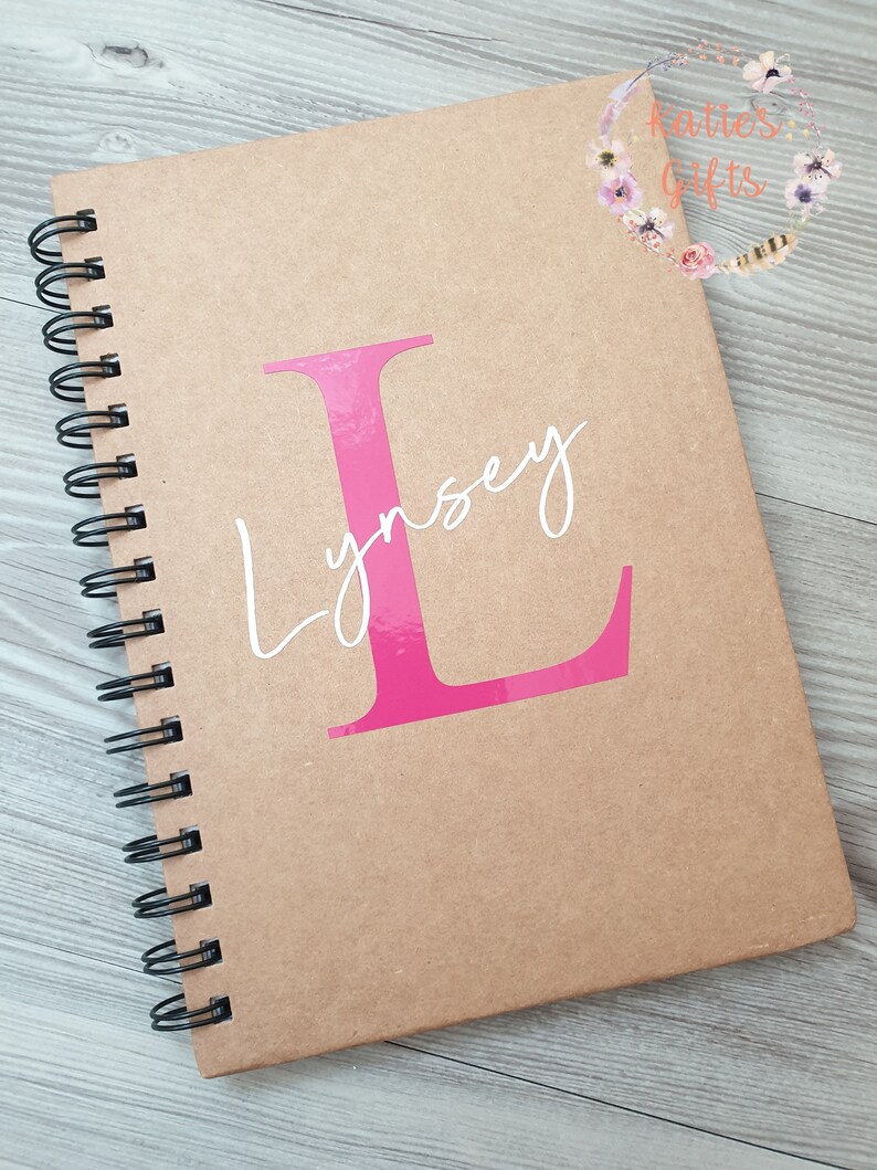 A4 Personalised Notebook Inital and Name Notepad Gift Idea Etsy