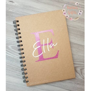 Personalised Notebook, Initial and Name Notepad, Stationery, Notes, Lined A5 Notebook, Teacher Gift, Gift Idea