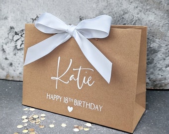 Personalised Kraft Gift Bag: Birthday, Anniversary, Wedding