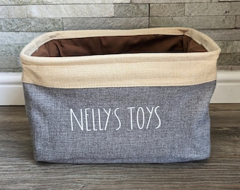 Dog toys basket - Personalised dog toy box - Cat toy basket - Pet storage basket - Pet accessories - Puppy gift