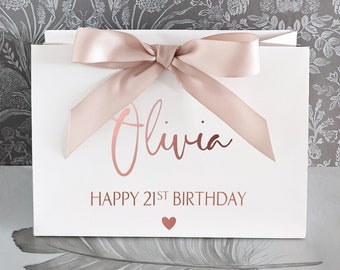 Birthday Gift bag - Personalised Gift Bag - Rose Gold Luxury Gift Bag - Birthday gift idea - Anniversary gifts - Birthday box