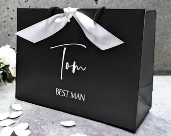 Groomsmen gift bag - Bridesmaid Gift bag - Personalised Gift Bag - Groom gifts - Luxury Gift Bag - Best Man gift - Black gift box