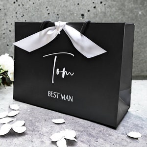 Groomsmen gift bag - Bridesmaid Gift bag - Personalised Gift Bag - Groom gifts - Luxury Gift Bag - Best Man gift - Black gift box