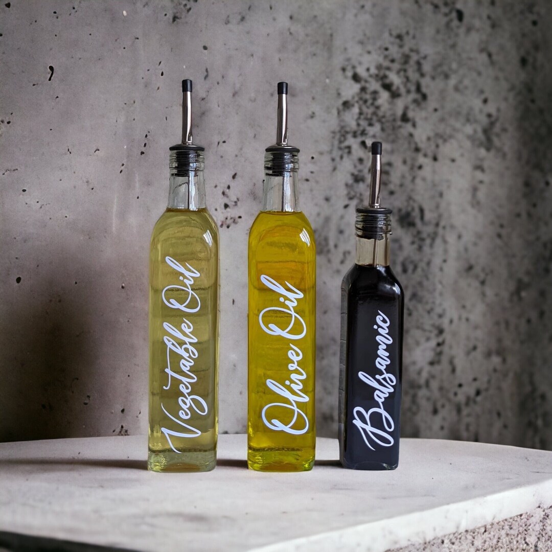 Personalised Olive Oil Bottles Storage Jars Cookware Kitchen